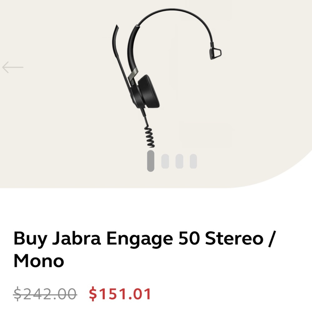 Jabra Engage 50 Corded Mono Headset USB-C 5093-610-189